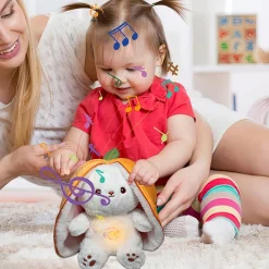 Peluche lapin carotte qui respire avec berceuses