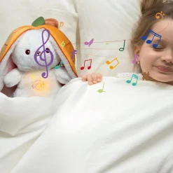 Peluche lapin carotte qui respire avec berceuses