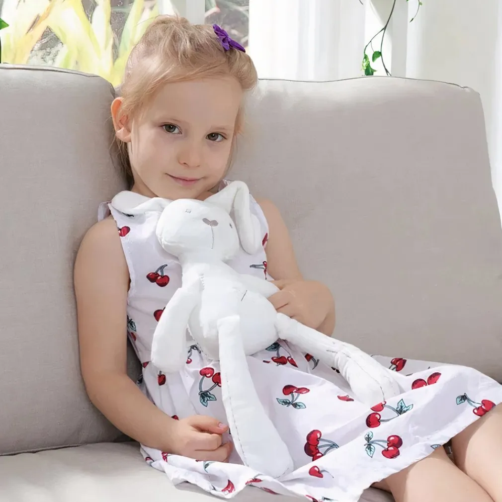 Peluche lapin douce et mignonne blanche ou rose