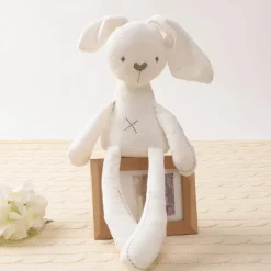 Peluche lapin douce et mignonne blanche ou rose