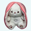 Peluche lapin fraise qui respire avec berceuses