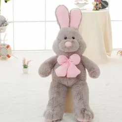 Peluche lapin gris géante