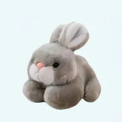 Peluche lapin gris tout doux