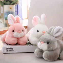 Peluche lapin gris tout doux