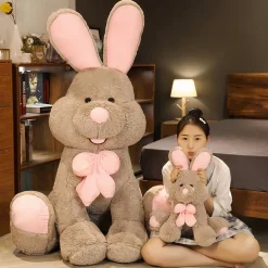 Peluche lapin marron géant