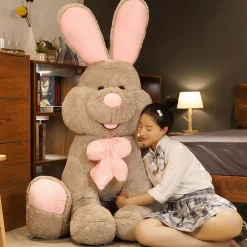 Peluche lapin marron géant