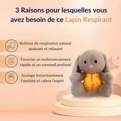 Peluche lapin qui respire avec berceuse apaisante