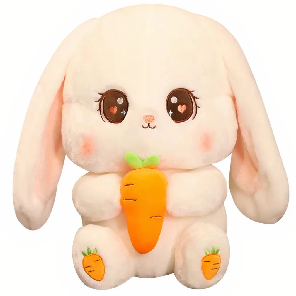Peluche lapin tenant une carotte