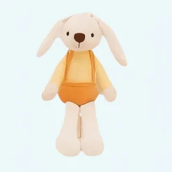 Peluche lapin tenue jaune