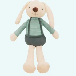 Peluche lapin tenue verte