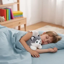 Peluche lestée chien husky