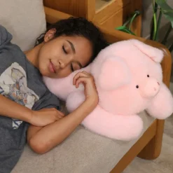 Peluche lestée cochon rose