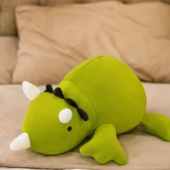 Peluche lestée dinosaure vert