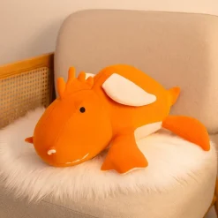 Peluche lestée dragon orange