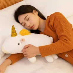 Peluche lestée licorne blanche