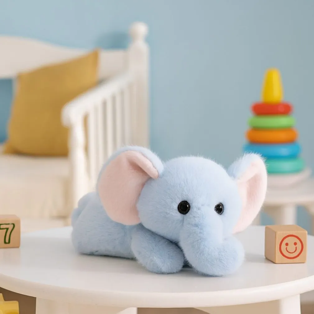Peluche lestée éléphant bleu