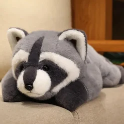 Peluche lestée raton laveur gris