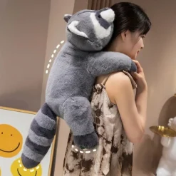 Peluche lestée raton laveur gris