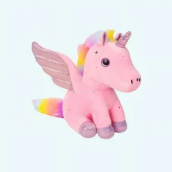Peluche licorne avec ailes scintillantes