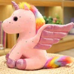 Peluche licorne avec ailes scintillantes