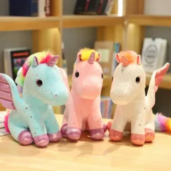 Peluche licorne avec ailes scintillantes