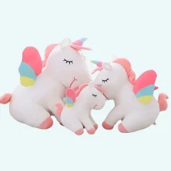 Peluche licorne bleue arc-en-ciel