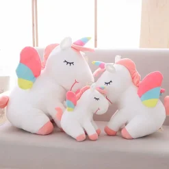 Peluche licorne bleue arc-en-ciel