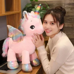 Peluche licorne colorée arc-en-ciel