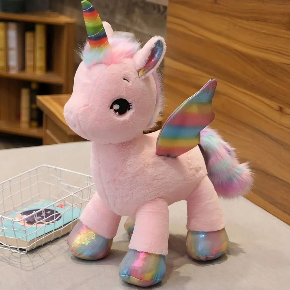 Peluche licorne colorée arc-en-ciel