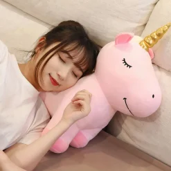 Peluche licorne rose