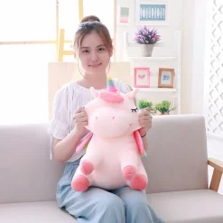 Peluche licorne rose arc-en-ciel