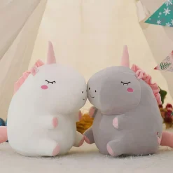 Peluche licorne super douce blanche
