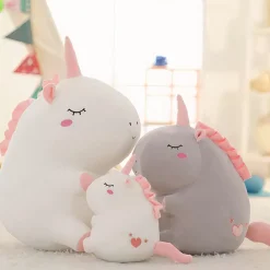 Peluche licorne super douce blanche