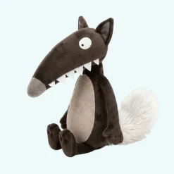 Peluche loup dessin animé à grandes dents