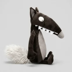 Peluche loup dessin animé à grandes dents