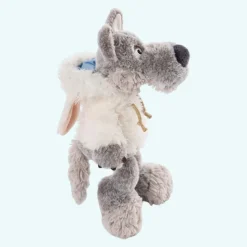 Peluche loup déguisé en mouton blanc