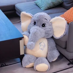 Peluche éléphant géant gris