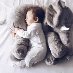 Peluche éléphant oreiller grise