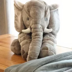 Peluche éléphant oreiller grise