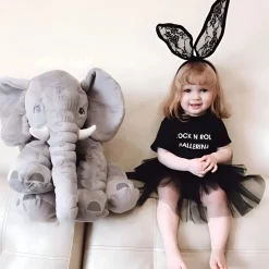 Peluche éléphant oreiller grise