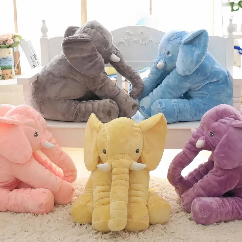 Peluche éléphant oreiller jaune