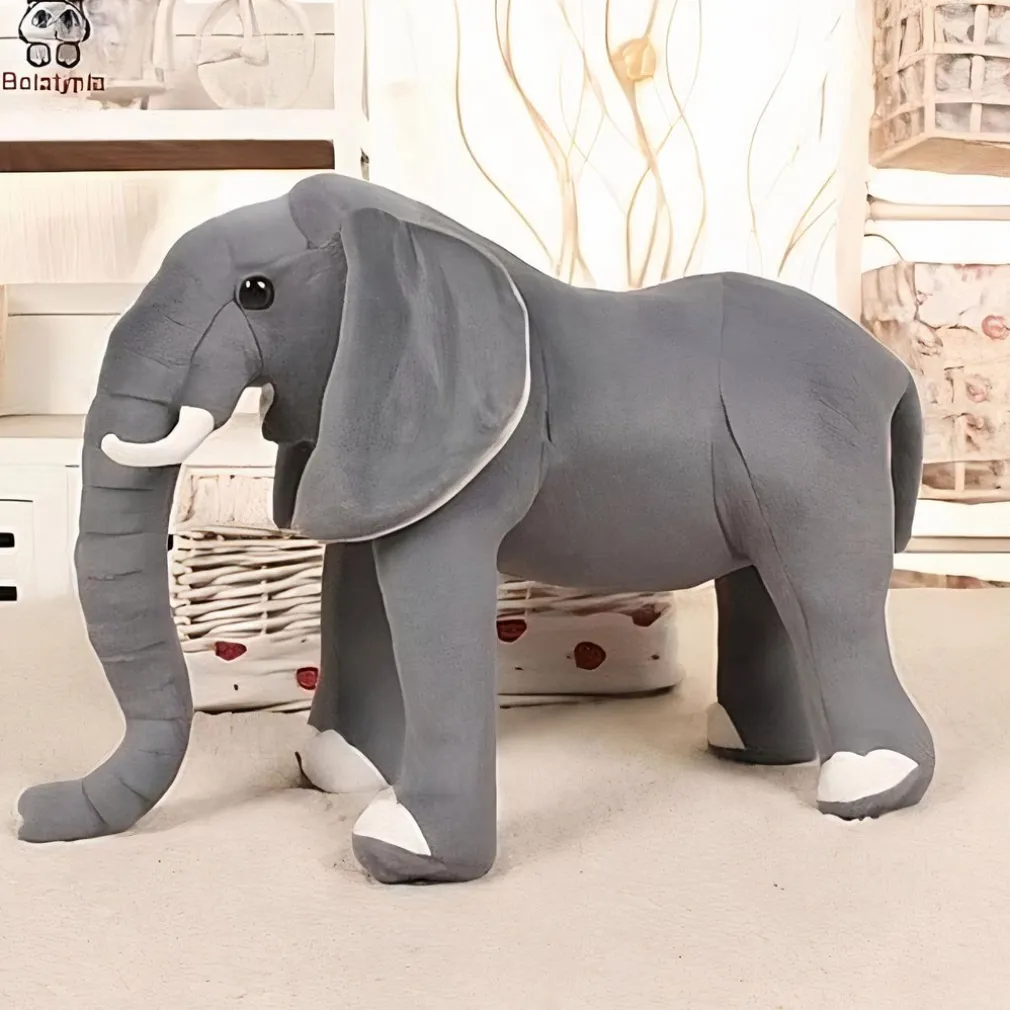 Peluche éléphant réaliste pour enfant