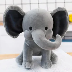 Peluche éléphant toute douce grise