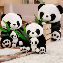 Peluche maman et bébé panda