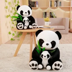 Peluche maman et bébé panda