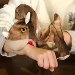 Peluche marionnette dinosaure marron