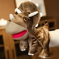 Peluche marionnette dinosaure marron