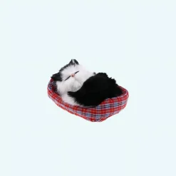 Peluche mini chat endormi