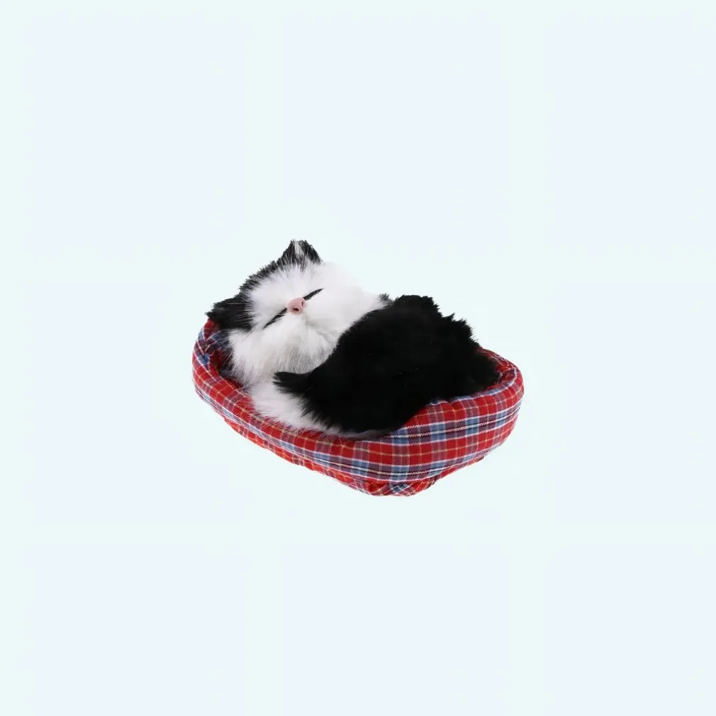 Peluche mini chat endormi