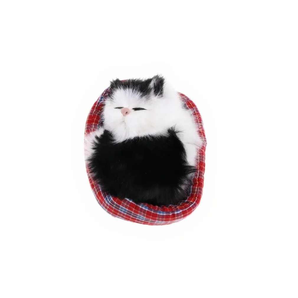 Peluche mini chat endormi